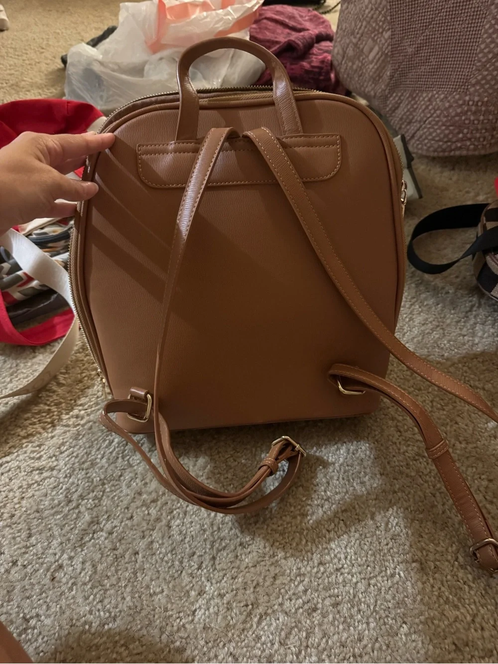 Tan Leather Backpack - Classic Casual Carry